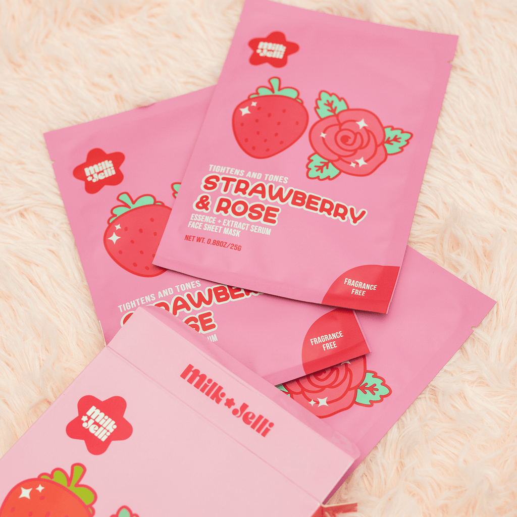 Strawberry + Rose Face Mask Box of 7 - Camille Beckman